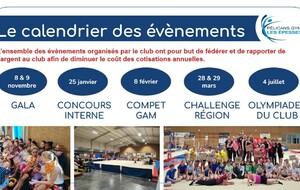 Calendrier des évènements 2025-2026