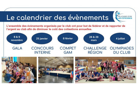 Calendrier des évènements 2025-2026